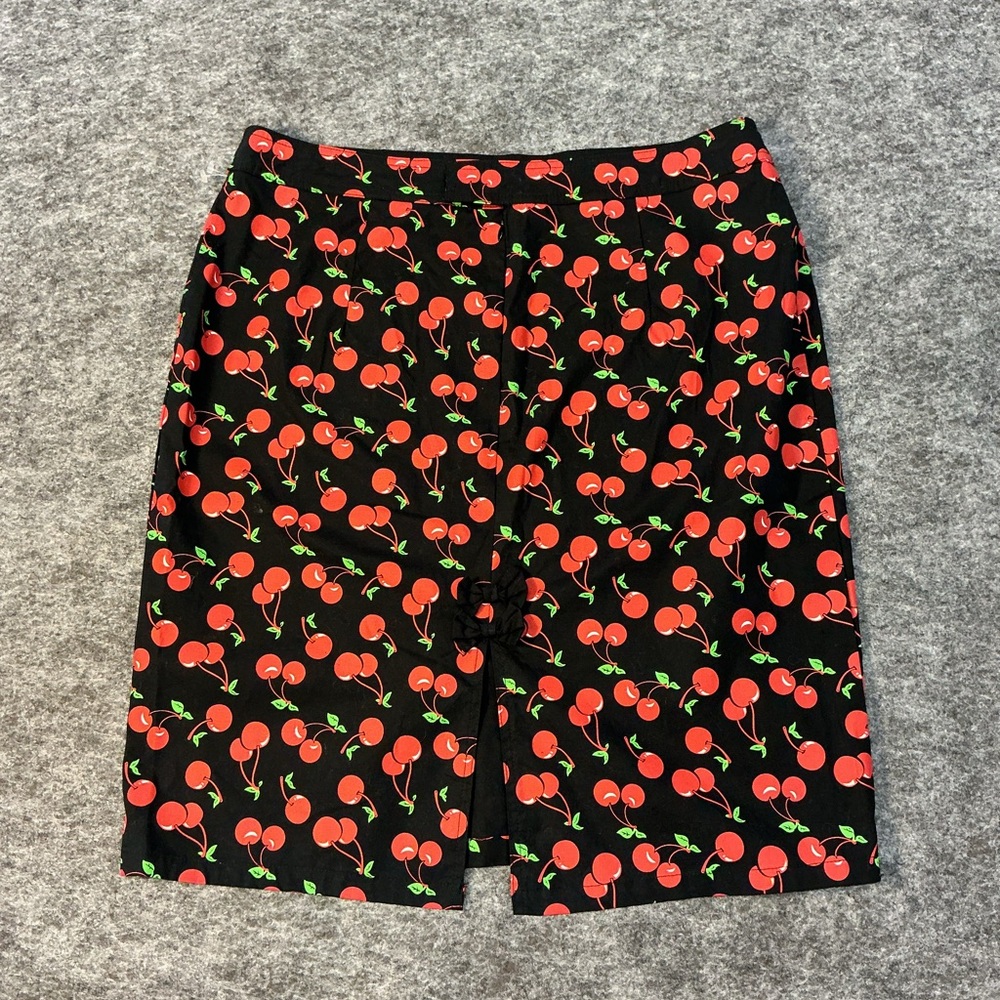 Sourpuss Pin Up Retro 50s Style Cherry Print Black Skirt Size XXL - Picture 4 of 4